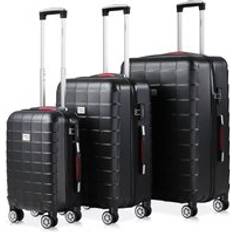 Equipajes Monzana Set 3x Maletas Rigidas Exopack Negro 40L 80L 105L