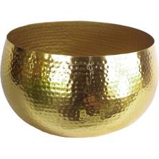 Pots Leaf XL Metal Bowl Planter Hammered Edge