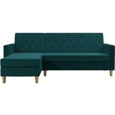 Hjørnesofaer - Pink Loft24 Sovesofa 3-Sæder Med Chaiselong Stofgrøn Sofa 3 personers