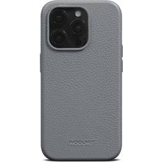 Woolnut iPhone 15 Pro Ægte Læder Cover MagSafe Kompatibel Grå