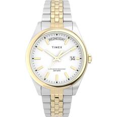 Timex Unisex Armbåndsure Timex Legacy Day and Date TW2V68500 Creme kvarts dameur