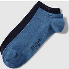 Denim/Jeansstof - Herre Undertøj Calvin Klein Men Sneaker Socks - Denim Blue