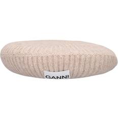 Ganni Accessoires Ganni Strukturierte, Gerippte Wollmütze Brazilian Sand 01