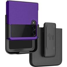 Mobile Phone Covers Nakedcellphone Purple Hard Case Cover and Belt Clip Holster for Samsung Galaxy Z Flip 3 5G