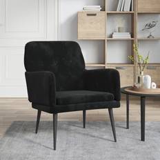 Noir Fauteuils vidaXL Noir 62x79x79 cm Velours Fauteuil