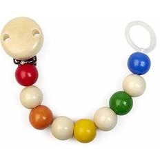 Pacifier Holders GRÜNSPECHT Grünspecht Holz-Schnullerkette, Silikonring, Regenbogen (3)