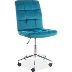 Justerbar Velour Blå Kontorstol