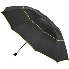 Northix Paraply, Kompakt 130 cm Svart Gul