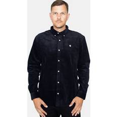 Camisas Carhartt WIP Mens Long Sleeve Madison Cord Shirt Dark Navy