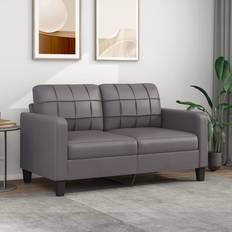 vidaXL Tvåsitssoffa Grå 140 cm Konstläder Soffa