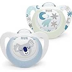 Pacifiers & Teething Toys on sale Nuk Star Day & Night Silikon-Schnuller blau/weiß 0-6m