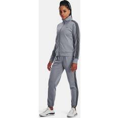 Jumpsuits & Overalls Under Armour Damen Trainingsanzug aus Trikotstoff Stahl Pitch Grau Schwarz