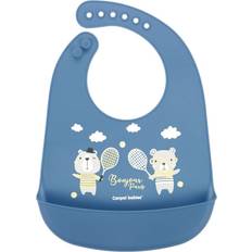 Bavagli per cibo saldi Canpol babies Bavaglino in silicone con tasca Bonjour Paris blu