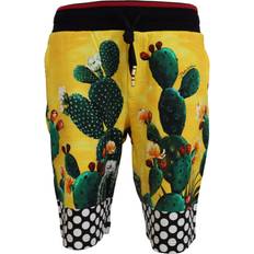 Dolce & Gabbana Multicolor Cactus Print Bomuld Sweat Shorts No Color IT54/XXL