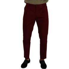 Dolce & Gabbana Red Pants & Shorts Dolce & Gabbana Dark Red Cotton Mens Chinos Trouser Dress Men's Pants