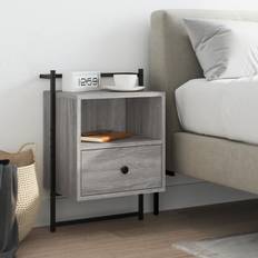 Grå Sengebord vidaXL Væghængt 40x30x61 Sengebord