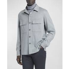 Cashmere Shirts Zegna Oasi Cashmere Overshirt Light Gray