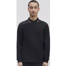 Pitkä Polo paidat Fred Perry Long Sleeve Twin Tipped Polo Shirt - Navy/Snow White/Burnt Red