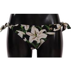 Dolce & Gabbana Bikini Bottoms Dolce & Gabbana Bikini Bottom Black Lily Print Swimsuit Swimwear IT5