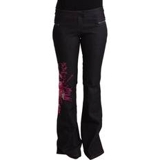 Exte Exte Black Cotton Stretch Mid Waist Cotton Flared Denim Jeans IT38