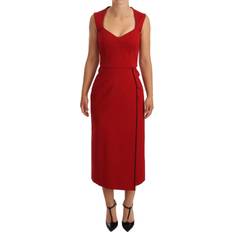 Midi Dresses - Unisex Dolce & Gabbana Red Sweetheart Sleeveless Midi Stretch Women's Dress