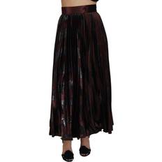 Dolce & Gabbana Brown Skirts Dolce & Gabbana Brown Polyester High Waist A-line Maxi Skirt IT40