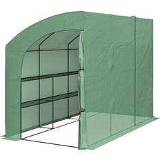 Greenhouses Lean To Greenhouse with Roll Up Zippered 10x5x7ft