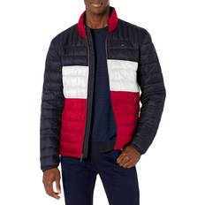 Tommy Hilfiger White Jackets Tommy Hilfiger Men's Ultra Loft Lightweight Packable Puffer Jacket - Midnight/Ice/Red