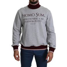 Grå - Herre - Polotrøjer Sweatere Dolce & Gabbana Gray Homo Sum Turtleneck Pullover Sweater IT50