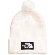The North Face Tnf Logo Box Pom Beanie Gardenia - Hvid