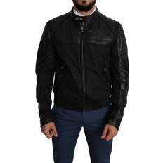 Man - XXXS Jackets Dolce & Gabbana Black Nylon Full Zip Men Bomber Coat Jacket IT52