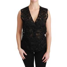Blomstrede - Herre Overtøj Dolce & Gabbana Blomstret Elegance Ærmeløs Vest Sort