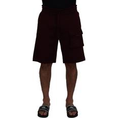 Dolce & Gabbana Red Shorts Dolce & Gabbana Maroon Bermuda Cargo Men Men's Shorts