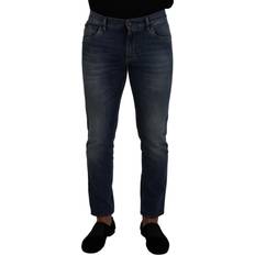 Dolce & Gabbana Blue Linen Cotton Slim Trousers Chinos Men's Pants