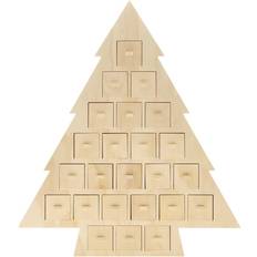 Schokolade Adventskalender Rico Design Adventskalender "Tanne" aus Holz mit 24 Schubladen,100%