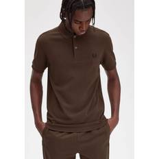 Brune - Herre Pikéskjorter Fred Perry Plain Polo T Shirt Brown