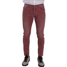 Herre - Rosa Jeans Dolce & Gabbana Pink Corduroy Cotton Skinny Men Denim Jeans IT48