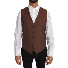Bronze - Herre Veste Dolce & Gabbana Uld Silke Vest Brown IT50/L