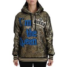 Dam - Guld Tröjor Dolce & Gabbana Queen Jaquard Guld Sweatshirt Hoodie Brown