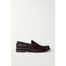 Chaussures Saint Laurent Le Loafer Ysl-logo Leather Loafers Womens Burgundy