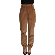 Corduroy - Women Trousers Dolce & Gabbana Brown Corduroy Cotton Trouser Tapered Pants IT40