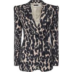 Leopard Polotrøjer Tom Ford Mens Navy Brand-embroidered Regular-fit Cotton-piqué Polo Shirt
