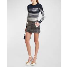 Midiröcke - Polyamid Valentino TWEED PARTY MINISKIRT Wo NAVY/IVORY/GOLD