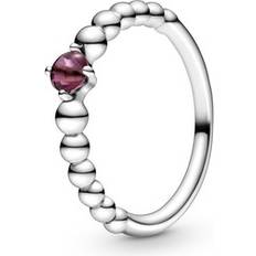 Röda - Silver Ringar Pandora dam-solitär årring 925_sterlingsilver med ringstorlek 198867C02-54