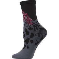 Leopard Socks Natori Leopard Fusion Crew Socks Black