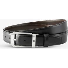 Mens Black/Silver Reversible Leather Belt