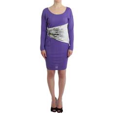 Roberto Cavalli Blommig Långärmad Klänning - Purple