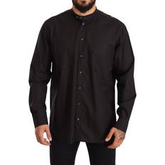 Men - XXXS Shirts Dolce & Gabbana Black 100% Cotton Formal Dress Top Men's Shirt