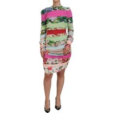 Dolce & Gabbana Multicolor Silk Floral Bodycon Sheath Dress IT46