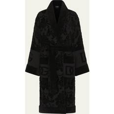 Dolce & Gabbana Nachtkleding Dolce & Gabbana Bath Robe In Terry Cotton Jacquard Multicolor